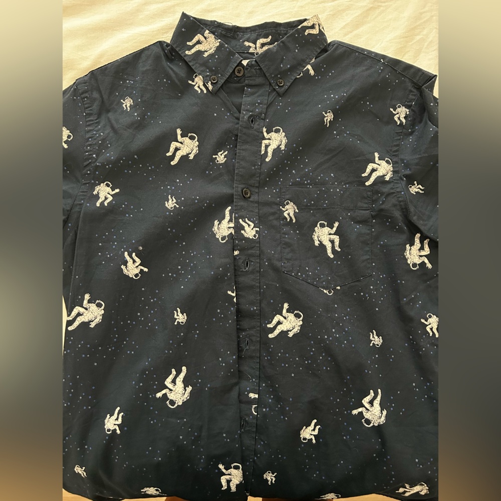 Navy Blue Astronaut button down